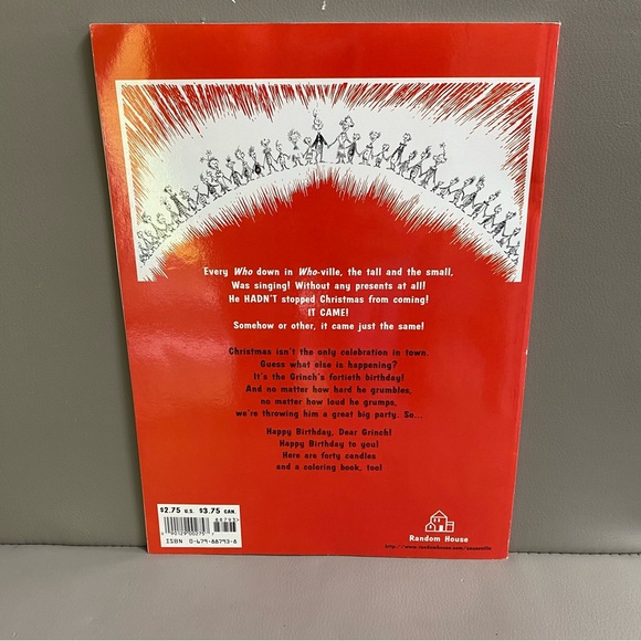 Dr Seuss- How the Grinch Stole Christmas Coloring Storybook-Softcover - Picture 2 of 3